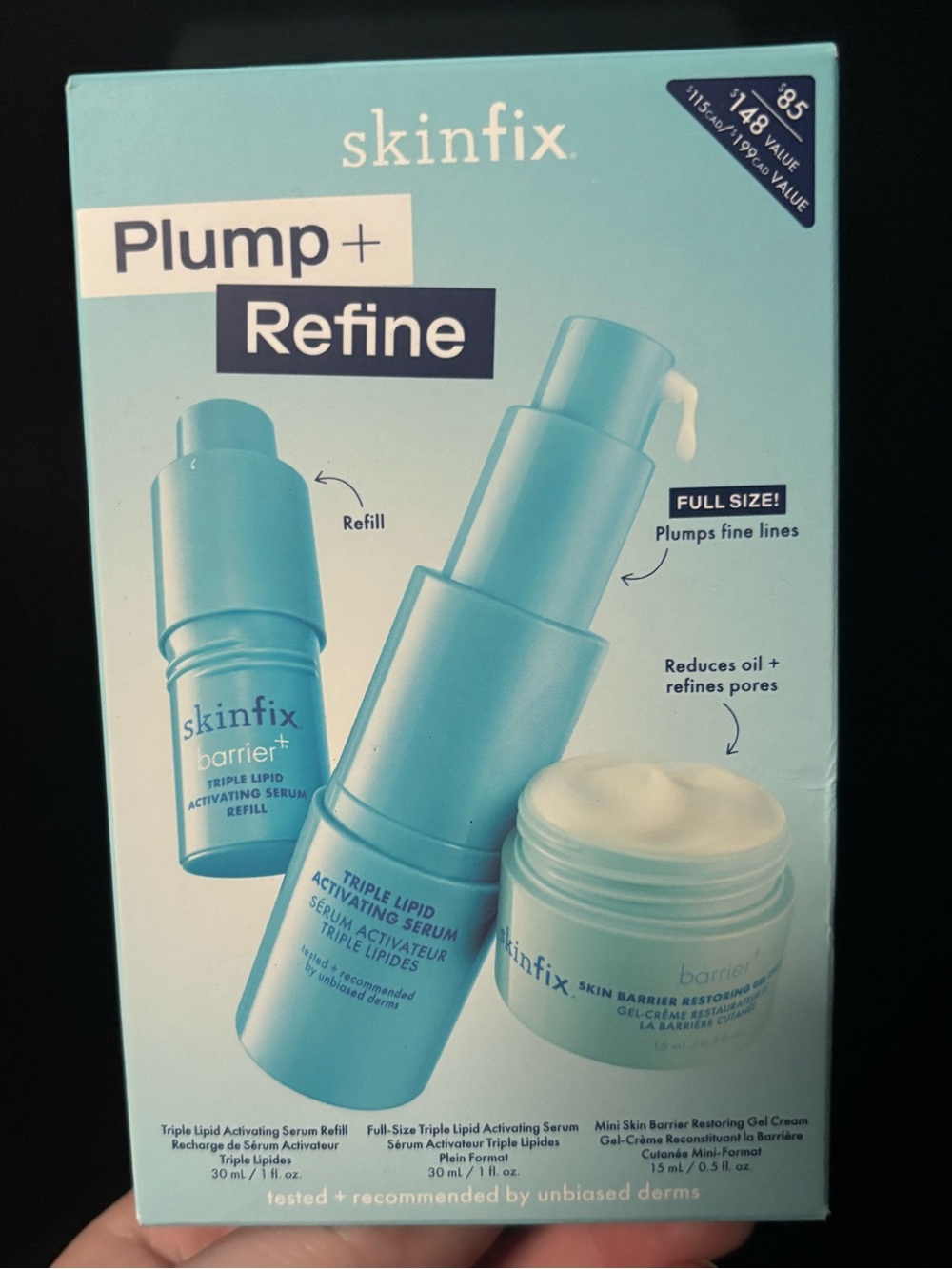 Skinfix Plump + Refine Triple Lipid Serum & Cream with a refill included